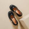 Retro British Shallow Mouth Small Leather Shoes Women's Spring and Summer New Round Head One-word Buckle Belt JK Versatile Japanese Mary Jane Singl