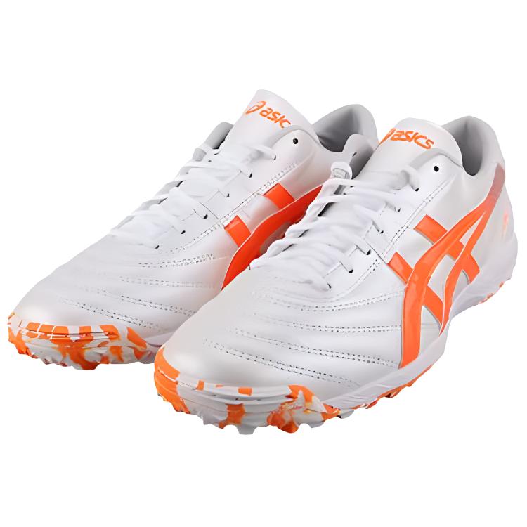 Asics C3 Comfortable Wrapping TF (Rubber Studs) Soccer Shoes Men Soccer Shoes White Orange 1113A032109