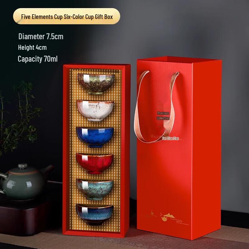 Jianzhan Five Elements Ceramic Master Teacup Set