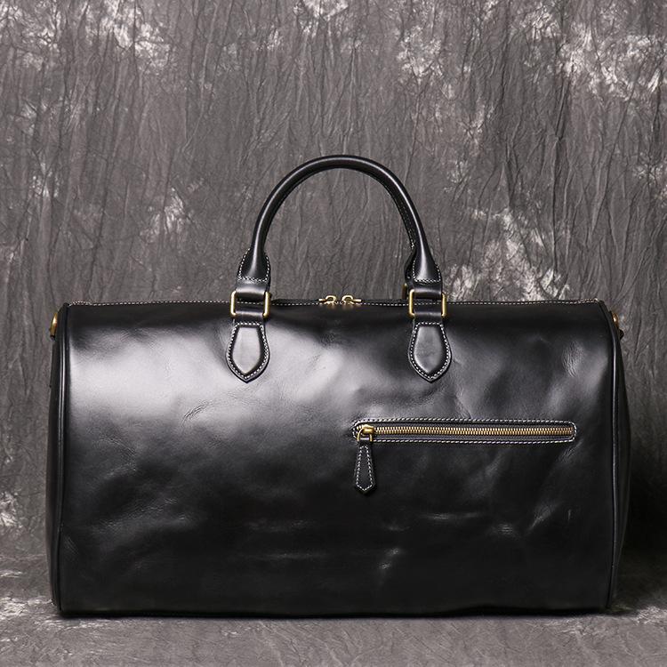 Retro Men S Bag Crazy Horse Leather Men S Hand-Held Travel Bag Women S Shoulder Diagonal Straddle Duffel Bag Genuine Leather Computer Bag