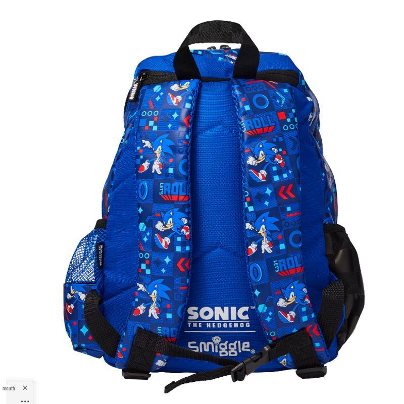 Smiggle Australia Sonic Cartoon Large Waterproof School Backpack for Kids