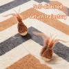 Cat Toy Natural Beech Wood Base Cat Teaser with Feathers Jingle Bell Relieve Boredom Pet Interactive Toy Cat Accessories