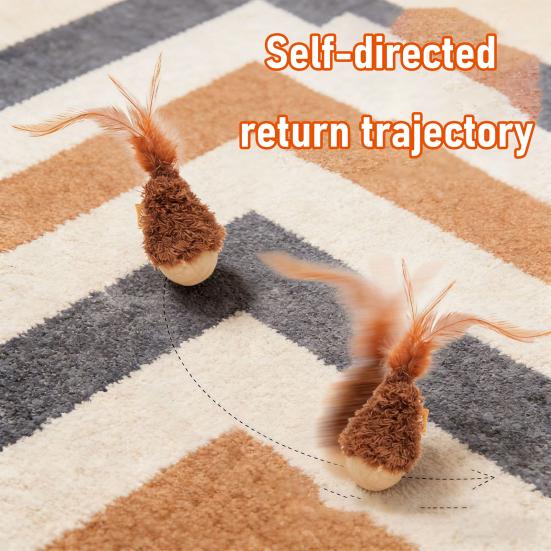 Cat Toy Natural Beech Wood Base Cat Teaser with Feathers Jingle Bell Relieve Boredom Pet Interactive Toy Cat Accessories