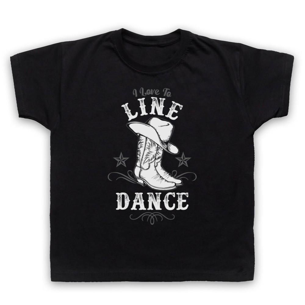 

I Love To Line Dance Country Barn Dance Lover Kids Childs T-Shirt 4XL