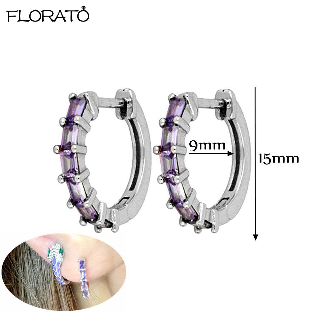 925 Silver Needle Elegant Purple Earrings Exquisite Small Hoop Earrings for Women Fashion Puncture Jewelry Accessories