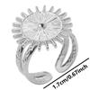 Punk Male Jewelry Mushroom Bone Moon Star Ring Stainless Steel Adjustable Rings For Women Men Accessories Leaf Finger Bague Gift