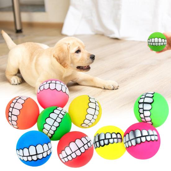 Yousheng Pet Chew Ball Teeth Cleaning Built-in Whistle Bite-Resistant Interactive Playtime Fun Squeaky Dog Toy