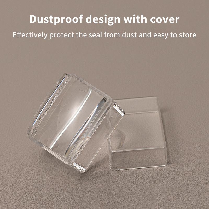 Transparent Rectangle Nail Art Stamper With Scraper Silicone Head Transfer Tool Fast Clear Jelly French Stamping Manicure