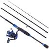 Combo fiskespö 4-delad kolfiberspö för resespö med 13+1BB bassnurrrullar