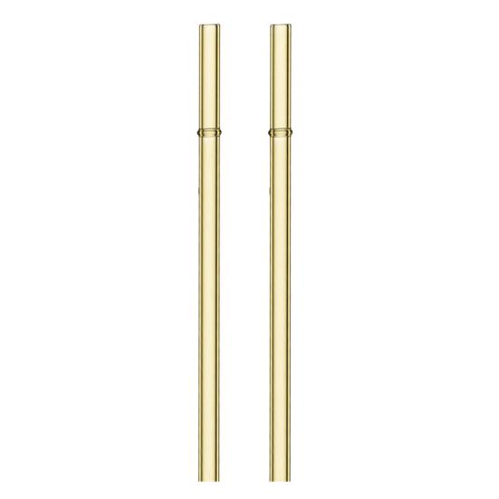 2Pcs Glass Straws Set Reusable Heat-Resistant Drinking Straws Eco-Friendly Alternative to Plastic Straws for Hot Cold Drinks