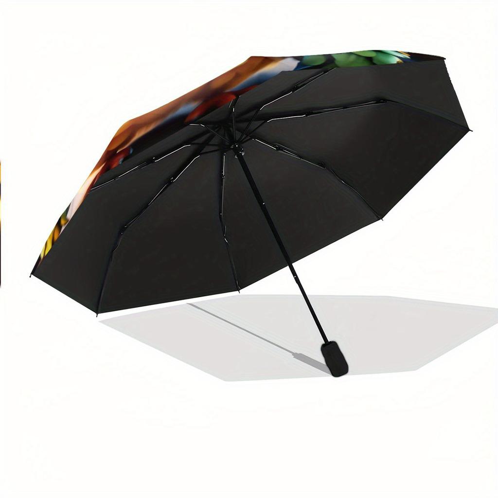 Automatic Open/Close Umbrella with Parrot Design - Compact Folding Umbrella, Lightweight & Portable for Travel, Commute, Parti
