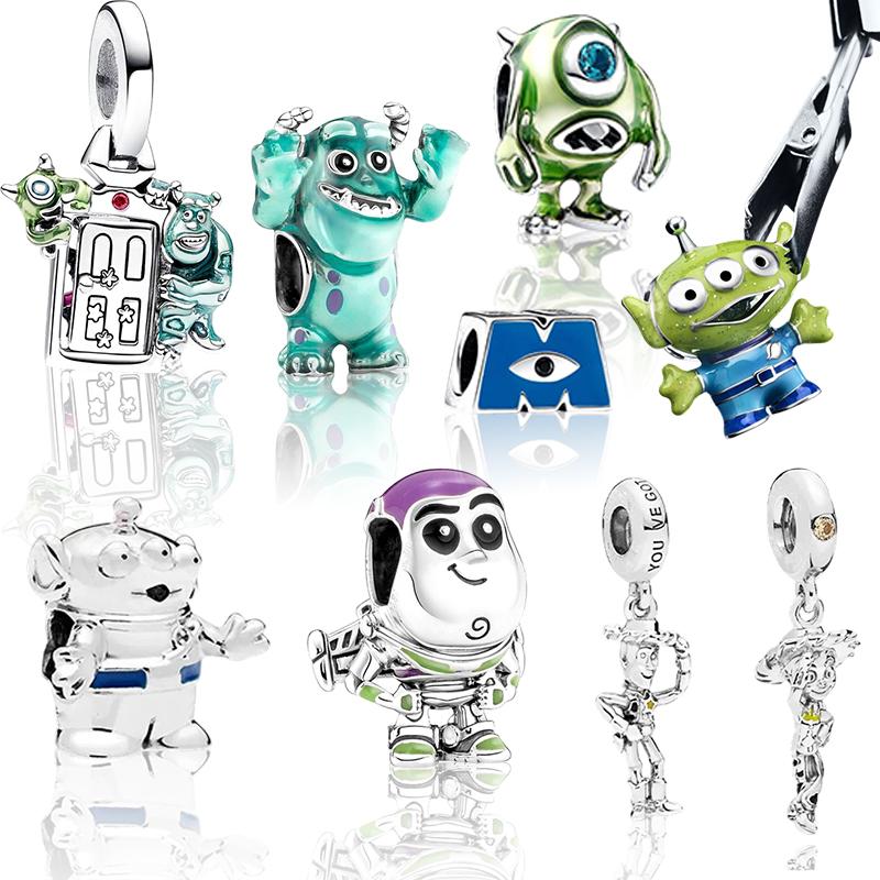 Pixar Monsters Inc Toy Story Charm Bead Charms Dangle Compatible With Authentic Bracelets Necklaces Bead Charms Ideal For Diy Jewellery Women Gift