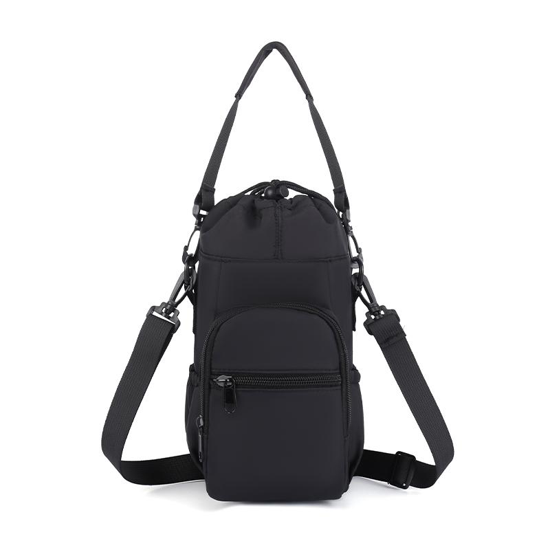 Spot- best-selling water cup cover, insulated cup cover, textured water bottle, single-shoulder bag, water cup bag, adjustable Mini(Max Length<20cm) чёрный