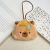 Blinking Capybara Key Ring Beeping Cartoon Animal Pendant Bag Hanging Capybara Plush Keychain  Kids