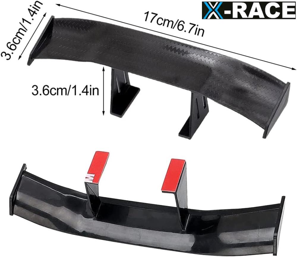 X-RACE Mini zadní spoiler Spoiler Auto Robotická sekačka Vozidlo Křídla černá samolepicí