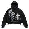 Retro Gothic Graphic Print Hip Hop Hoodie for Men Y2k Grunge Punk Casual Loose Pullover Women Streetwear Sweatshirt Hoodies