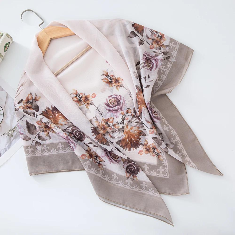 73Colors Malaysia Tudung Bawal Flower Print Hijab New Design Headscarf Premium Cotton Voile Soft Fashion Muslim Square Scarf