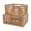 Bamboo Storage Boxes, Wooden Boxes, Medium and Large, Set of 2, Stylish, for Small Items, Fruit, Books, Clothes, Condiments, Kitchen, Bookcase, Clothe