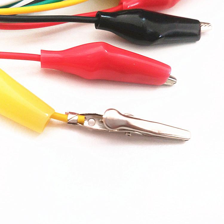 Large Double-Ended Alligator Clips with 50CM Test Leads, Multicolor, 10 Pieces