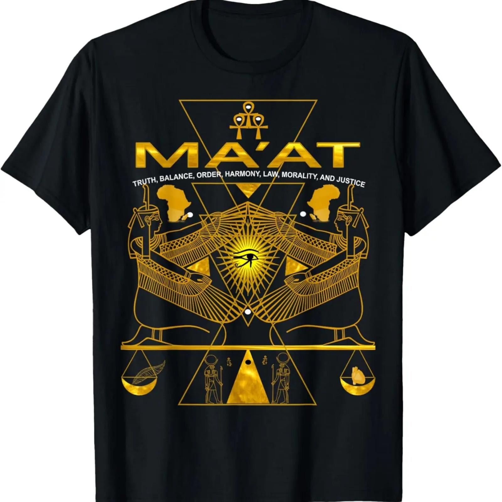 

AKD- MA AT MAAT Sacred Geometry Science Egyptian T-Shirt XXXXXL чёрный