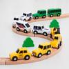 NEU Holz Magnetischer Zugwaggon Lokomotive Krankenwagen Feuerwehrwagen Holz Eisenbahnzubehör passend für Holzschienen Spielzeug