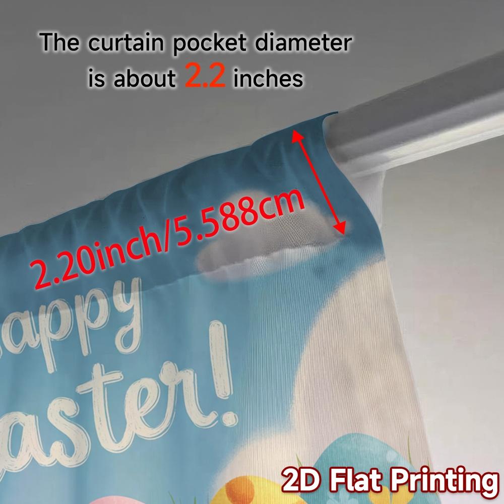 2pcs   2D FLAT PRINTING Curtains (Without Rod) Easter Bliss(1) Modern Curtains Roller Blinds Semi-Sheer Curtains Decorations For