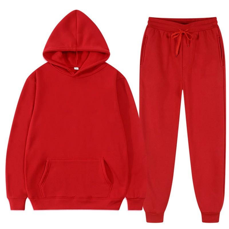 Completo Felpa con Cappuccio in Pile da Uomo Tuta Casual a Manica Lunga