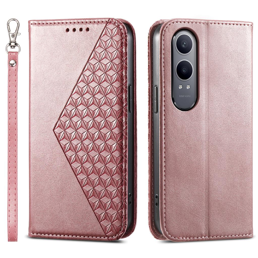 For Oppo K12x 5G (China)/OnePlus Nord CE4 Lite 5G Phone Case Calf Texture PU Leather Wallet Cover with Strap