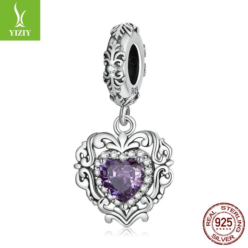 Retro Court Style Diy Bracelet Beaded, French Elegant Purple Zircon Bead Accessories