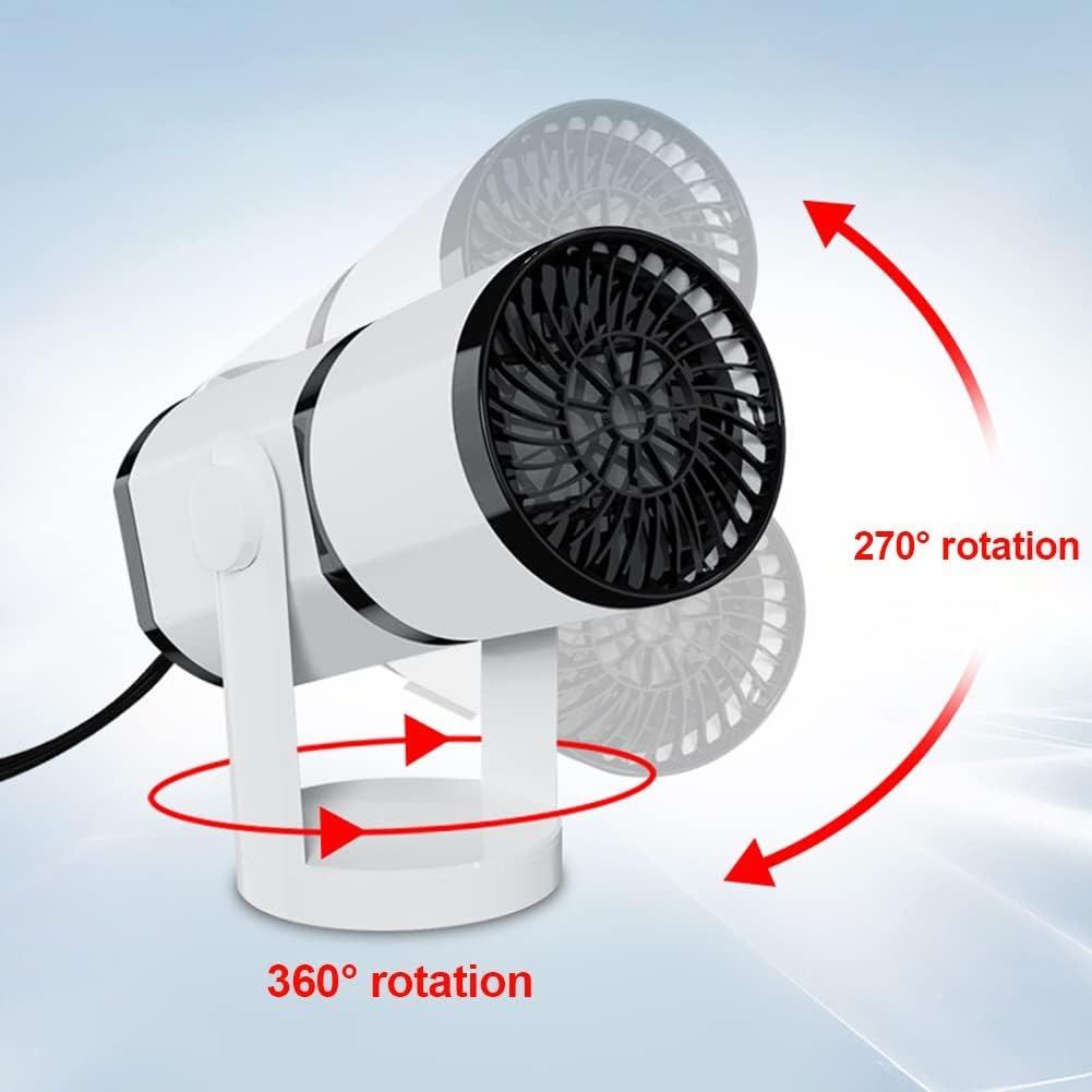 Riscaldatore Elettrico per Auto 2 in 1 Rotabile a 360 Gradi 12V/24V Riscaldatore Elettrico Pieghevole Raffrescatore per Auto Accessori per Auto