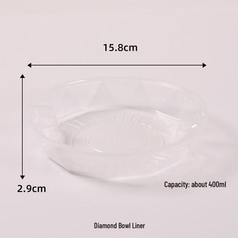 HANDUNYOU Rectangular Disposable Plastic Food Containers, 400ml, 200 Pack (No Lid)