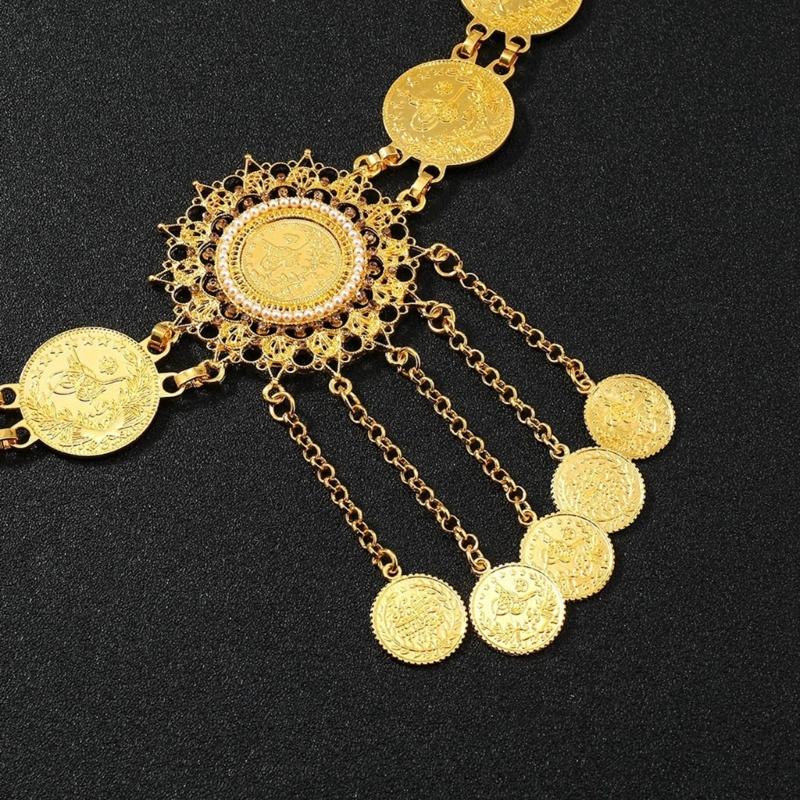 Blingbling Waist Belt Stylish Carved Floral Waist Chain Belt Elaborate Chain Belly Chain for Wedding Waist Chain