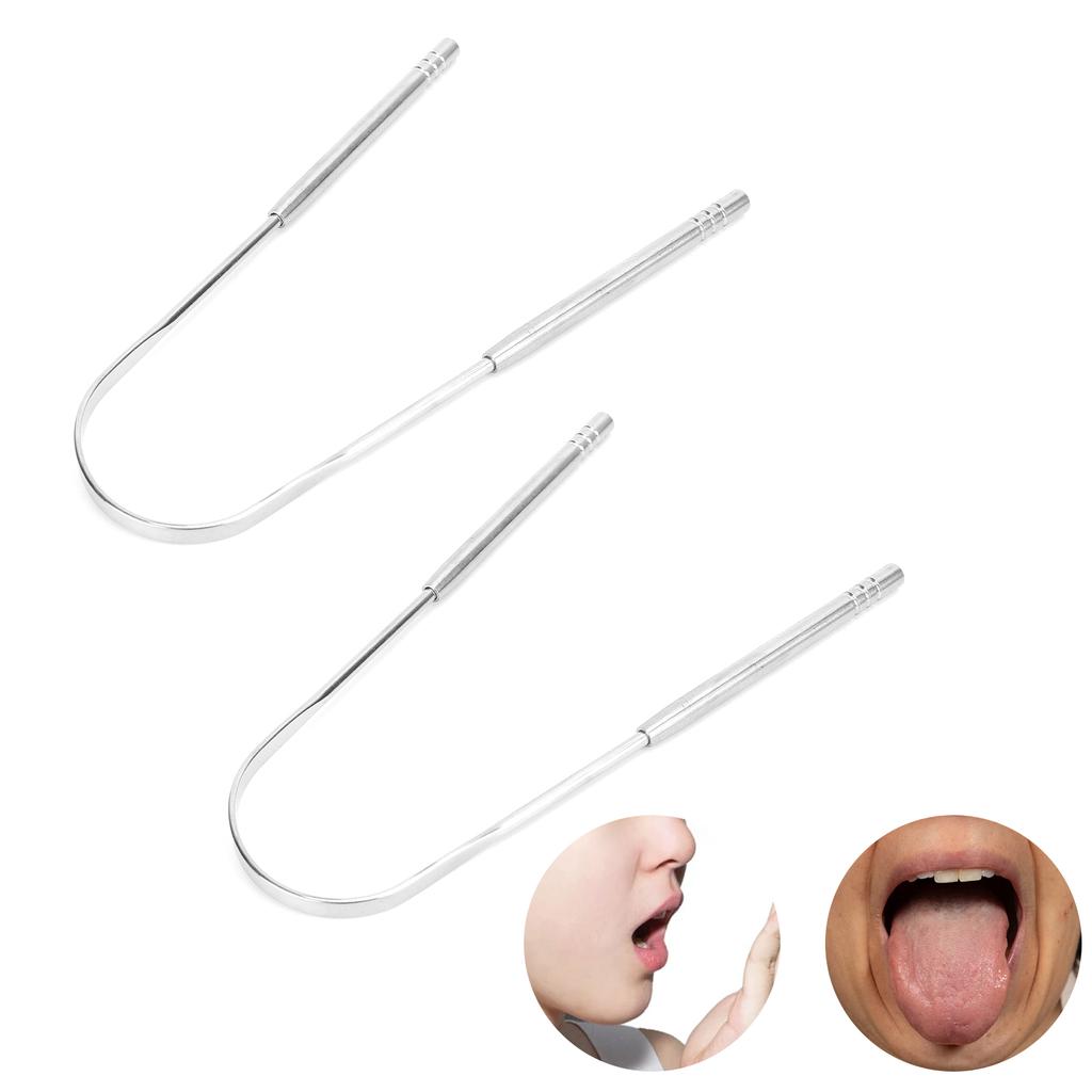 U Shaped Stainless Steel Tongue Scraper Bad Breath Removal Oral Health Protection Tongue Cleaner