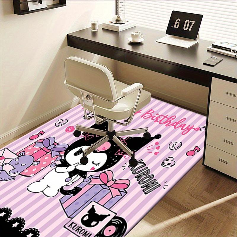 Office Rug Birthday, Kuromi Anti-Slip Rug, Machine Washable for Living Room, Bedroom, Office, Multiple Sizes, Bedroom Mat, Decorative Mat, Durable Mat