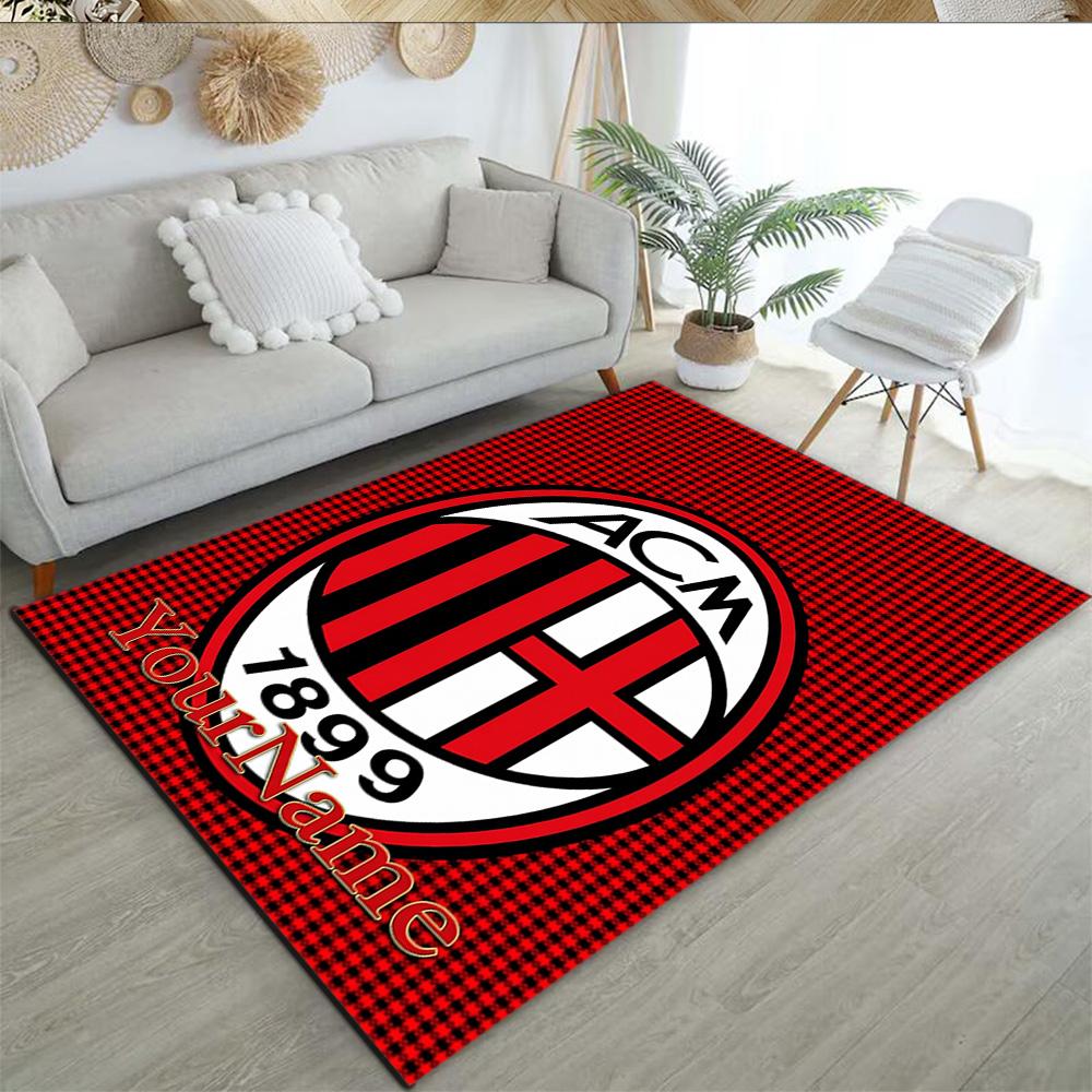 Ac Milan Customizable Name Floor Mat Suitable for Game Room Foyer Dormitory Dining Room Anti-slip Rug Decorate Offices