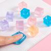 Ice Cube Squeeze Toy Transparent Squeeze Toy Stress Relief Ball Realistic Ice Cube Fidget Toy Soft Cat Paw Pinch For Adults