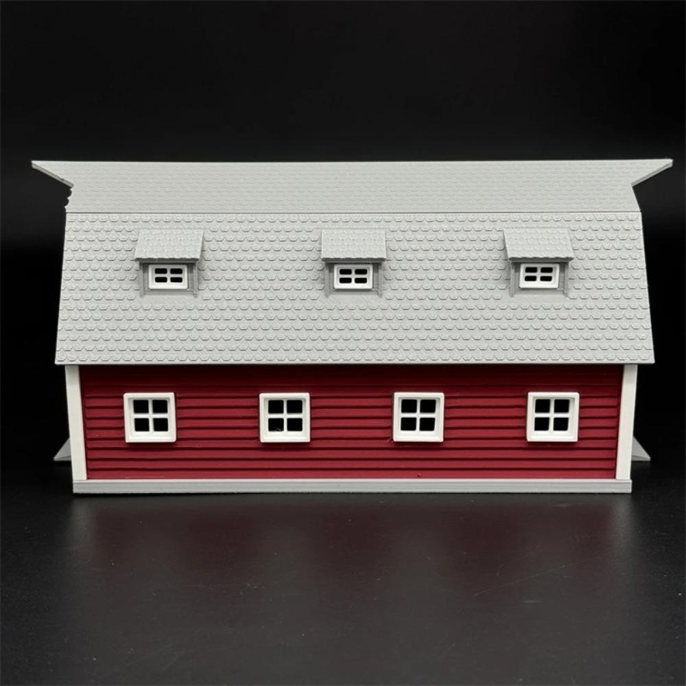 Kit Model Plastic Scară HO 1/87 Model Clădire Hambar Roșu Unic Dioramă Miniatură Exquisită Hobby DIY Colecție Model de Asamblat