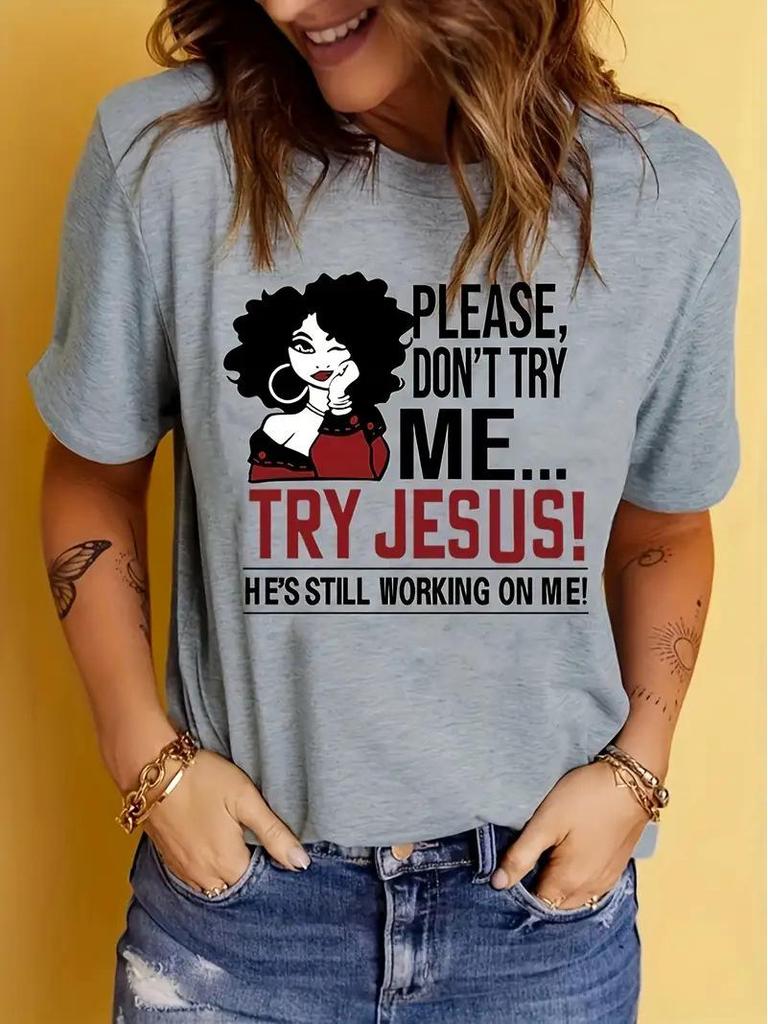 Light Grey Women's Short-Sleeved European and American Style Top with Picture