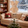 Christmas Reindeer Tree Topper 3D Flocking Elk Christmas Treetop Ornament for Indoor Home Christmas Tree Decor
