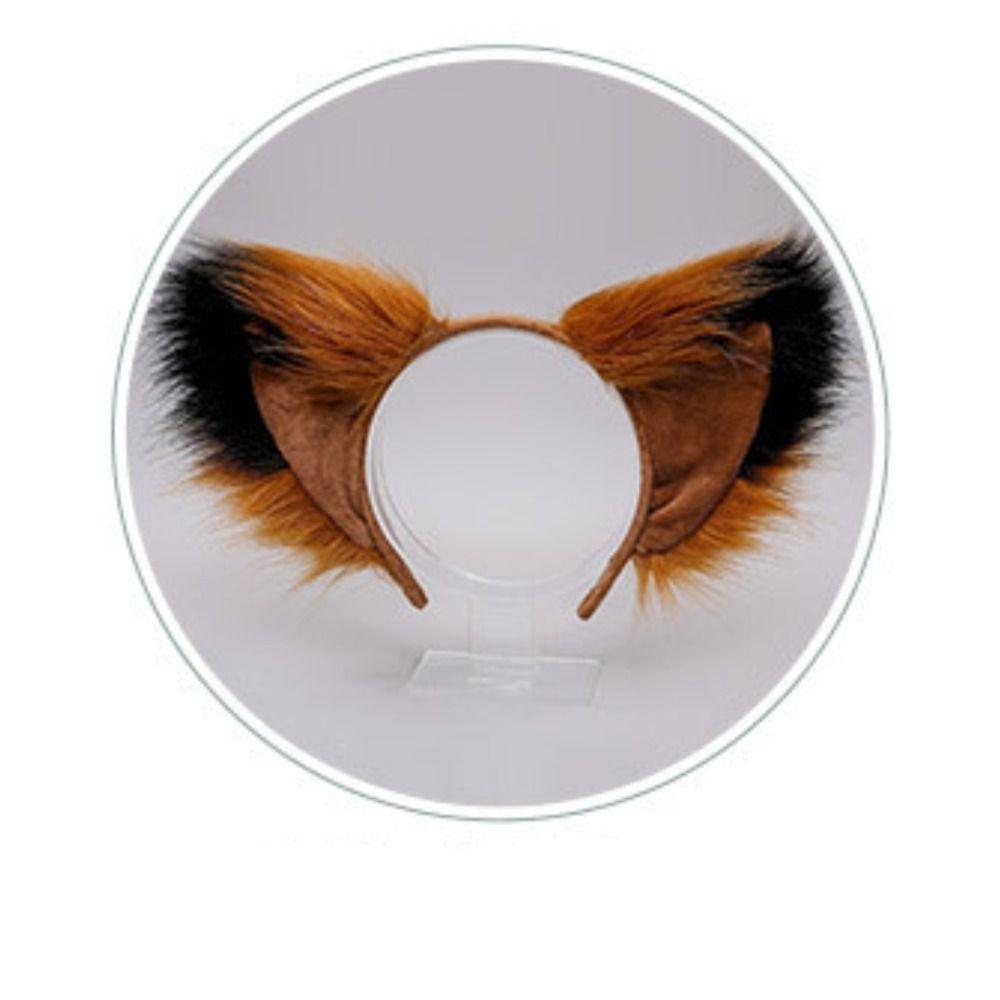 Cat Tail Plush Cat Tail and Ears Set Cat Ear Halloween Animal Cosplay Props  Adult