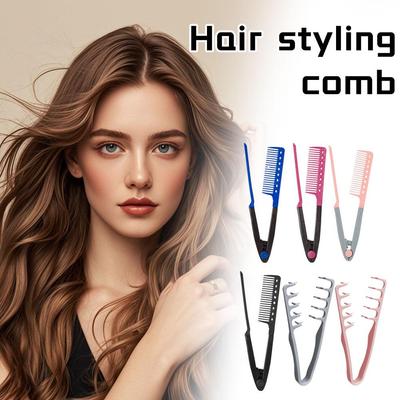 Shaped Straight Hair Comb Plastic Detangle Hair Styling Comb Folding DIY Hair Straightener Salon Hair Styling Tool