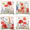 New Spring Fresh and Beautiful Linen Pillowcase Sofa Bedside Plant Flower Pillow Cushion Cover