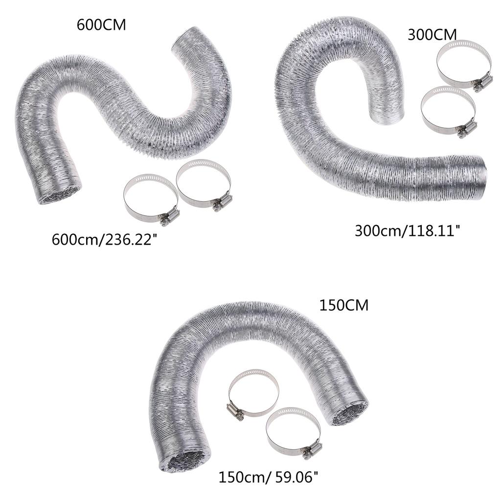 Dryer Vent Hose Air Duct Aluminum Ducting with 2 Screw Clamps 1.97in Diameter Dryer Vent Hose for Air Conditioning