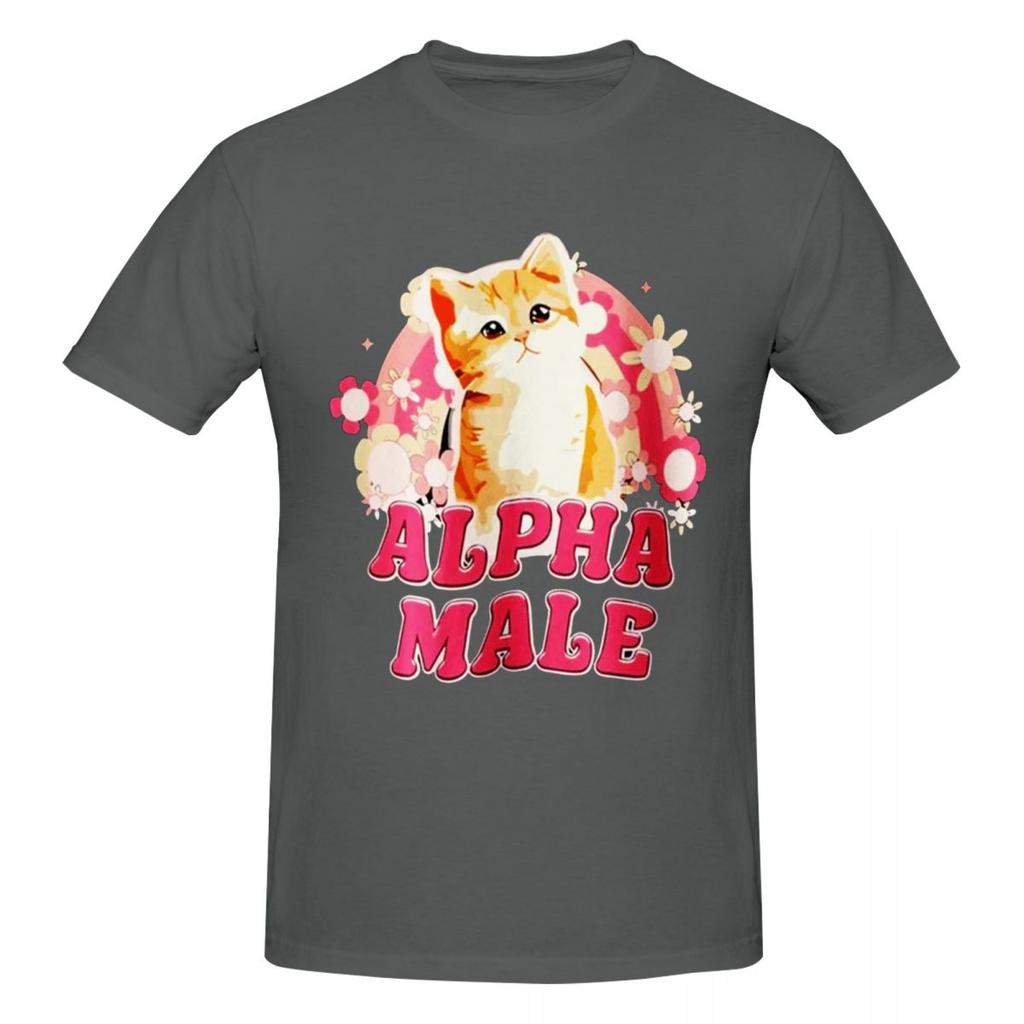 Unisex Funny Alpha Male Cute Cat T Shirt Vintage Big Size Cotton Sleeve Custom Unisex Clothing