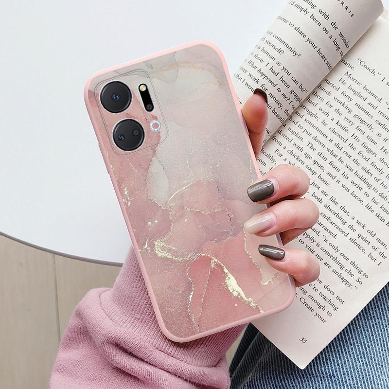 Case For Honor X7a Back Cover Protective Silicone Funda Fashion Marble Stone Texture Coque For HonorX7a 6.75 X8b X7b X7c X7d X8c