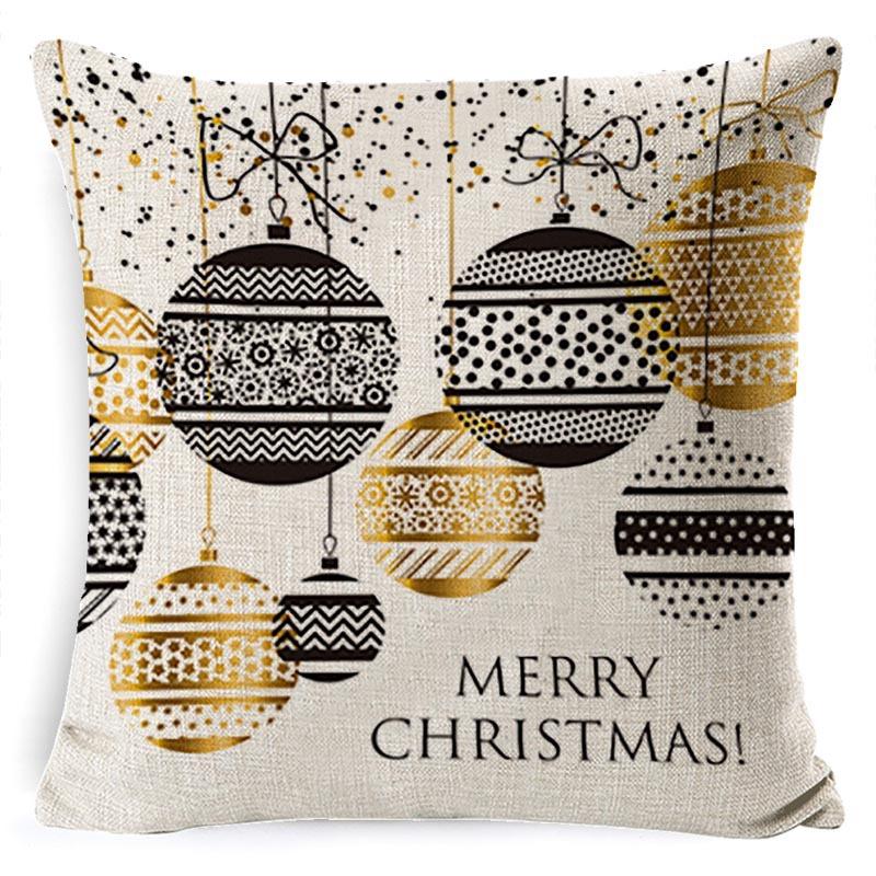 Pillow Cushion Cover Linen Santa Claus Pillow Cover Linen Material