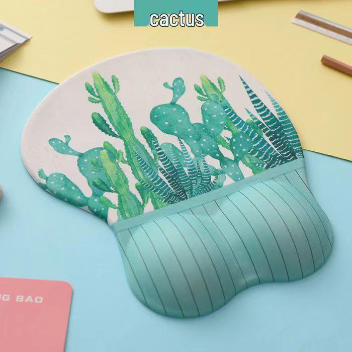 3D Cute Cartoon Silicone Wrist Rest Mouse Pad with Memory Foam