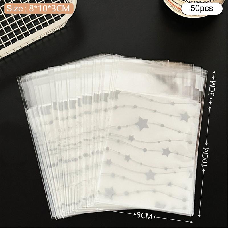 50 ks Roztomilé kreslené uzavíratelné sáčky Samolepící kreativní sáčky na cukroví Malé sáčky na sladkosti Sáčky na svačinu Dárkové balení sáček