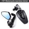 Motorcycle Modification Blue Mirror Reverse Mirror Handle Mirror 22mm Handle Mirror Oval Suitable for Chunfeng NK250 and NK650