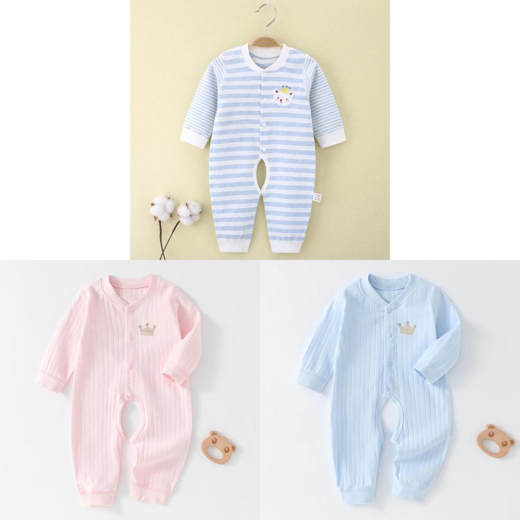 Baby Cotton Long Sleeve Romper With Open Crotch For Newborns Safe And Soft